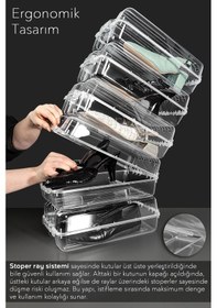 Resim 20 Adet Kadın Ayakkabı Kutusu - Şeffaf Ayakkabı Düzenleyici Saklama Kutusu Organizer Seyahat Kutusu Şeffaf 