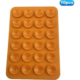 Resim Cbtx Telefonlar İçin 10 Adet Silikon Vantuz Yapışkanlı Montaj Kaymaz Vantuz Pedleri Ayna Duş Telefon Tutucu - Turuncu 