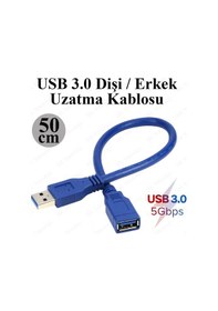 Resim BK Teknoloji USB 3.0 Erkek / Dişi Uzatma Kablosu Genişletici 50 CM 