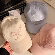 Resim 1 Adet/2 Adet Yay Nakışlı Beyzbol Şapkası, Polyester, Ayarlanabilir, Tatlı ve Sevimli Tarz, Katlanabilir, Tüm Mevsimler İçin Uygun, Düğme Kapatmalı, Mükemmel Hediye Seçeneği 