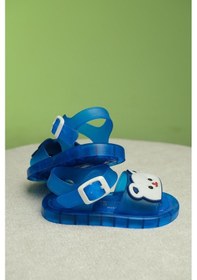 Resim Eva Işıklı Kaydırmaz Tabanlı Figürlü Unisex Çocuk Sandalet Terlik 001 