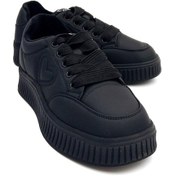 Resim Guja 25k419 Kadın Hakiki Deri İçi Polarli Sneaker Ayakkabı Siyah 