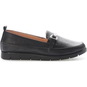 Resim Hakiki Deri Kadın Casual Ayakkabı 135za2274-4 Siyah 