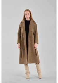 Resim Haki Buklet Kaşe Oversize Kaban Haki 