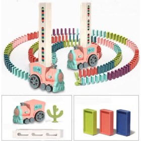 Resim Çocuklar Için Erken Eğitim Elektrikli Domino Oyuncak Küçük Tren-Müzik ve Işıklarla (Yurt Dışından) 