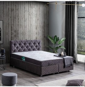 Resim Setaymobilya Baza, Vita Çift Kişilik Antrasit Baza + Başlık + Comfort Yatak 