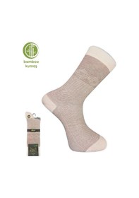 Resim Bambu Erkek Çorabı - Tumaniş - Bej 17104-r8 Çok Renkli 