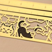 Resim 1 Adet 3’ü 1 Arada Kedi Severler Cetvel & Kitap Ayracı - Çift Taraflı Sevimli Kedi Desenli, Hassas Ölçüm Özellikli, Dayanıklı Metal İşçilik, Günlükler ve Planlayıcılar İçin - Kırtasiye Tutkunları için Mükemmel Hediye, Kedi Severlere Özel, Eğlenceli Ofis Eşyası, Kaliteli Yapım, Yaratıcı Hediye, Sağlam Yapı, Fonksiyonel Aksesuar 