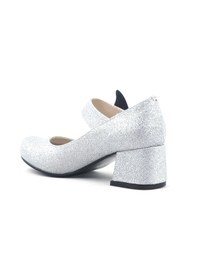 Resim Hapshoe Gümüş Işıltılı Kelebekli Kız Çocuk Topuklu Ayakkabı Gümüş 