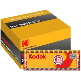 Resim Kodak K3AHZ-8+4 Super Heavy Duty Çinko Karbon Shrink AAA İnce Kalem Pil 12 x 10'lu 