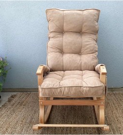 Resim Reyo Santorini Sallanan Sandalye Dinlenme ve TV Koltuğu Bej 