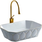 Resim Lena E-8141 Tezgah Üstü Lavabo Altın 