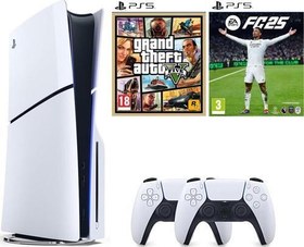 Resim PlayStation 5 1 TB Slim CD Edition Oyun Konsolu + 2. PS5 Kol + PS5 GTA 5 + PS5 FİFA 25 Oyunu 