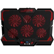 Resim Tenfowee "coolcold K38 6 Fanlı Sessiz Laptop Soğutucu Stand - Ayarlanabilir Hız & Telefon Tutucu" 