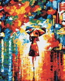 Resim Sayılarla Boyama Seti - Yağmur ve Kadın - 40x50 