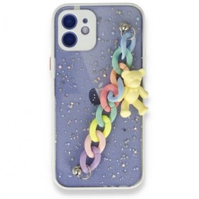 Resim NewFace Apple Iphone 12 Kılıf Zincirli Yıldızlı Ayıcıklı Kılıf Iphone 12 