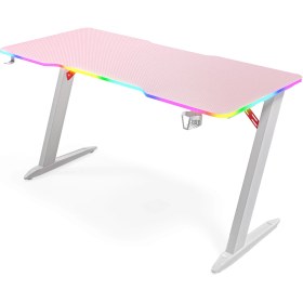 Resim Karr Gaming Thunder 25mm RGB Aydınlatmalı Oyuncu Masası | Pembe Karbon Fiber Kaplama 