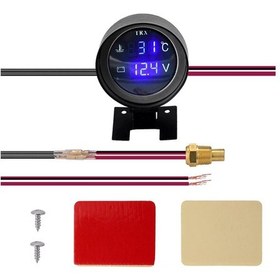 Resim Ximistore9 2'li Fonksiyonlu Araç Göstergesi: Sıcaklık Ve Voltmetre - 12v/24v Uyumlu 