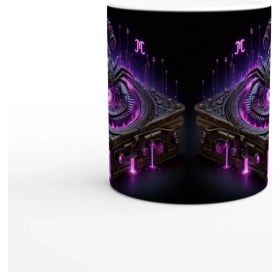 Resim Akrep Burcu Baskılı Kahve Kupası - Zamanın Çarkları Astroloji Mekanizması Vs2 