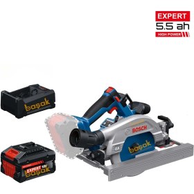 Resim Bosch Gks 18V-57-2 Gx 1x5,5 Ah Expert Akülü Raylı Açılı Kesim Akülü Daire Testere 