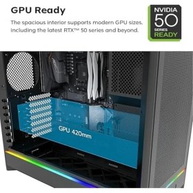 Resim SDT Group Montech HS01 Pro, Atx Mid-Tower Pc Kasası, Oyun Bilgisayarı, Yüksek Hava Akışı, Ters Çevrilebilir Düzen, Mesh Ön Panel, 5x Argb Pwm Fan Önceden Yüklenmiş, Gömme Tasarım, Aletsiz Paneller, Siyah 