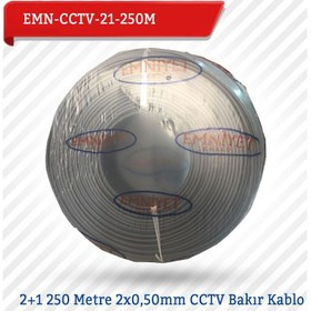 Resim Emnıyet 2+1 250 Metre 2X0,50Mm Cctv Bakır Kablo Emn-Cctv-21-250M 