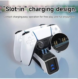 Resim Topshop1 Playstation 5 Şarj İstasyonu Beyaz Siyah Hızlı Şarj Non-slip Abs 