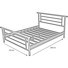 Resim Metalia Gm 412 Zambak Çift Kişilik Metal Karyola Beyaz 150x200 