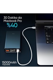 Resim Phixi Ultimate Up65 15000mah 100w Süper Hızlı Şarj Cihazı - Laptop Şarj Edebilir Powerbank - 2 Usb 