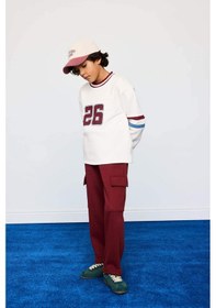 Resim Defacto Erkek Çocuk Bisiklet Yaka Baskılı İçi Yumuşak Tüylü Sweatshirt G4379a825wnwt32 Beyaz-wt32 
