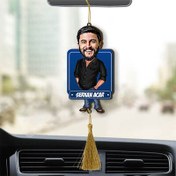 Resim Siyah Gömlekli Adam Karikatürlü Araba Süsü 
