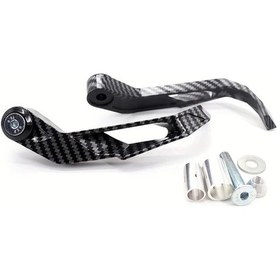 Resim Cloudstore Siyah Evrensel Fit Karbon Fiber Desenli Dayanıklı Pp Motosiklet El Koruyucuları 