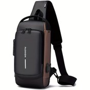 Resim UNIXINU Erkekler için Hırsızlığa Karşı Göğüs Çantası, Dayanıklı Oxford Kumaş Motosiklet & Günlük Spor Crossbody Çanta, Ayarlanabilir Askılı, Çift Fermuarlı Bölmeli ve "FASHION" Yazılı Tasarım ile Şehir İçi Seyahat, Dış Mekan Aktiviteleri İçin 