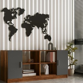 Resim Yurudesign Vario F Ofis Kapaklı Kitaplık Dolap Barok-Antrasit 