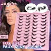 Resim 20 Çift Tilki Gözü Sahte Kürk Kirpik - 3D Kabarık Yumuşak Yeniden Kullanılabilir Tam Şerit Kirpik Uzantıları, Başlangıç Dostu, D Kıvrım, 13-15mm, Doğal ve Hacimli Görünüm 