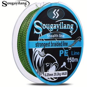Resim Sougayilang PE Örgülü Olta İpi - 4 Telli En Güçlü Örgülü Hat, 150m, 0.25mm, 20.2kg/44.4LB, Tatlı Su ve Tuzlu Su Olta Avı İçin Uygundur, Noel, Yılbaşı, Şükran Günü, Sevgililer Günü, Baba Günü Hediyeleri İçin Mükemmel 