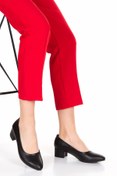 Resim Mitto Kadın Siyah Cilt Kısa Topuklu Stiletto 