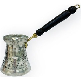 Resim Paşa İşlemeli 4 Kişilik Kalaylı Bakır Cezve 