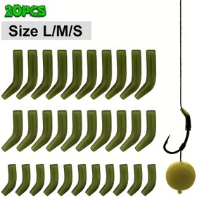 Resim 20 Adet Premium Yeşil Kauçuk Karp Balıkçılık Kanca Kicker'ları - 1.5mm D Rig Hizalayıcılar & Kılıflar, Artırılmış Yakalama Oranı için Dayanıklı Terminal Takımı 