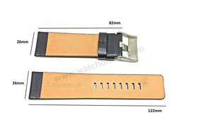 Resim Fits/For Diesel DZ1431 Studio Mixer - 26mm Black Genuine Leather Replacement Watch Strap Band Belt 