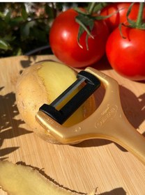 Resim Solingen Pırıltılı Sarı/gold Sapan Soyacak Paslanmaz Alman Çeliği, Ergonomik Sap, Yüksek Keskinlik-256 Sarı 