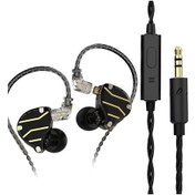 Resim Moveevo Qkz Zxn Metal Kulak İçi Kablolu Kulaklık, 10mm Sürücü, 0.75mm 2pin Çekilebilir Kablo, Mikrofonlu Ve Kabloda Kumanda, Siyah Zxn 