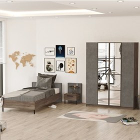 Resim Yurudesign New Home Genç Odası Seti Kahve-Beton Hm14-Cg 