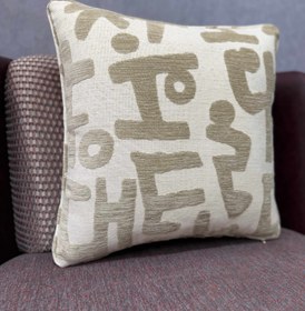 Resim Casso-02 Casso Serisi Soyut Desenli Dekoratif Yastık Kılıfı - Chenille Kırlent - 50x50 (KARE) Sadece Kılıf Düz Fitilli 