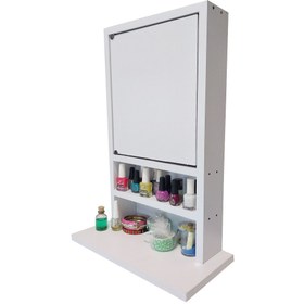 Resim First Mobilya Karanfil 1k - Aynasız Çok Amaçlı Aksesuar Anahtarlık - Askılık Hediyelik Takı Dolabı - Beyaz 