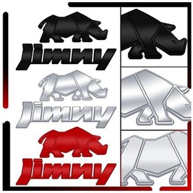 Resim Jimny Amblemi Mat-suzuki Jimny İçin Gergedan Gergedan Izgara Rozeti Araba Vücut Amblemi 3d Metal Kuyruk Etiket Jb43 Jb2 