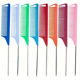 Resim Çelik İğneler ile Profesyonel Saç Tarak - Uzun Saç, Normal Dokusu ve ABS Plastik Kolu için Mükemmel 
