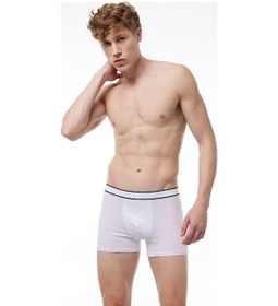 Resim Malabadi Erkek Beyaz 5 Li Pamuk Elastan Boxer 5m075 Beyaz 