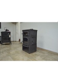 Resim Sirius Mega -yk Style Tek Camlı Yan Kapaklı Kuzineli Odunluklu Döküm Soba 