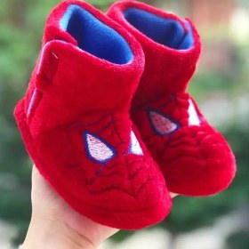 Resim Mychild Spiderman Figürlü Çocuk Panduf ,ev Ayakkabısı , Kaydırmaz Taban Panduf , Anaokulu Kreş Ayakkabısı,warm 